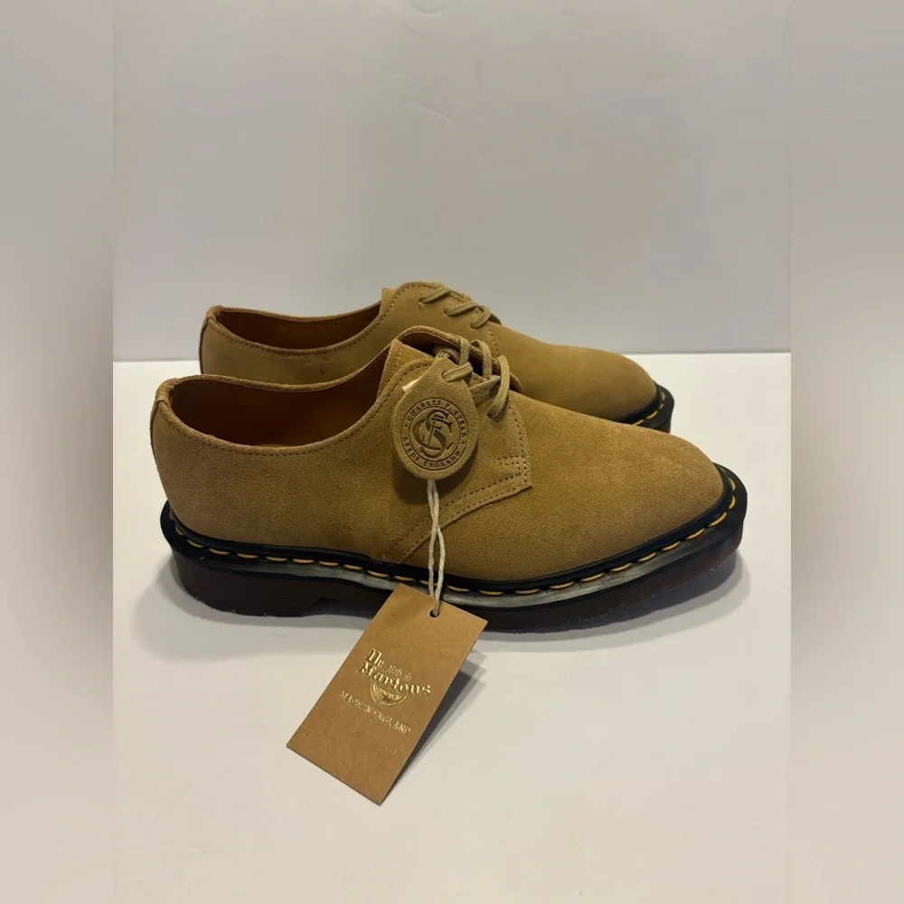 Dr. Martens 1461 Made in England Buck Suede Oxford Shoes Beige Size  Us 6 New
